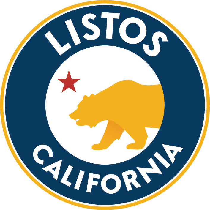 Logo of Listos California. Logo of Listos California.